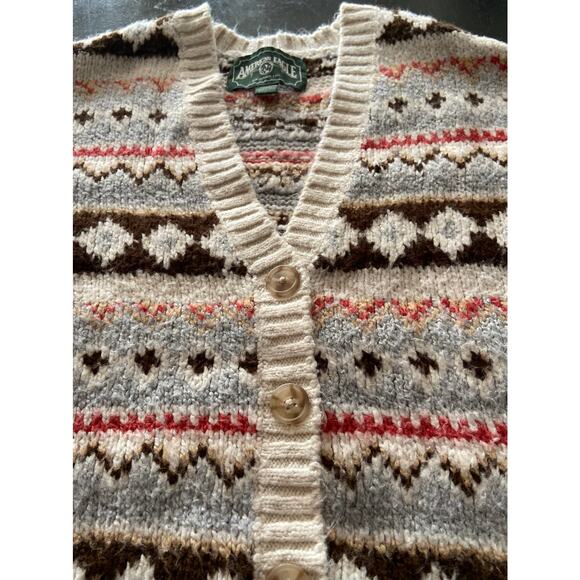 AMERICAN EAGLE Outfitters Cream/Brown Buttoned Crop Knit Sweater sz XS - Picture 5 of 11